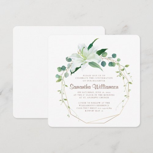 Confirmation Geometric and Modern White Floral
