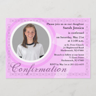 Confirmation Girl Invitation Pink
