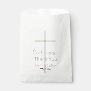 Confirmation Girl Pink Thank You Favor Bags