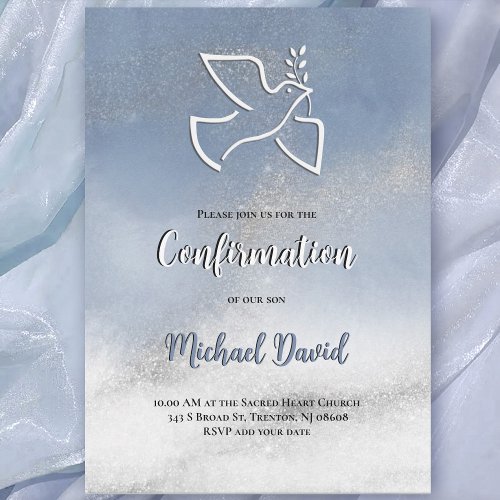 Confirmation gray blue marble