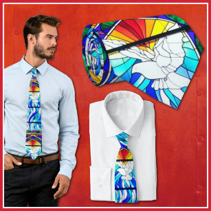 Confirmation Holy Ghost   Spirit Stained Glass Neck Tie