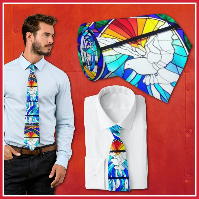 Confirmation Holy Ghost | Spirit Stained Glass Neck Tie (Creator Uploaded)