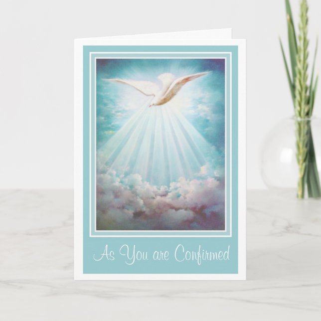 Confirmation Holy Spirit Clouds Rays Card (Front)