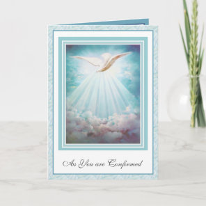 Confirmation Holy Spirit Clouds Rays Dove Card