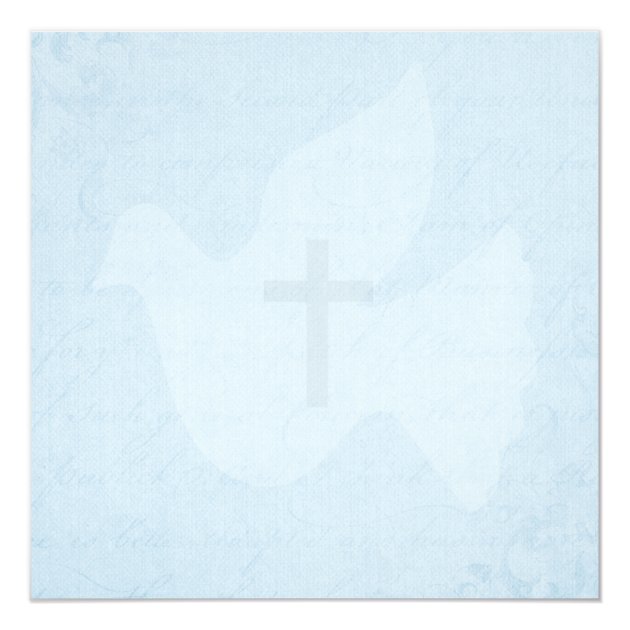 Confirmation Holy Spirit Dove And Cross Blue Invitation