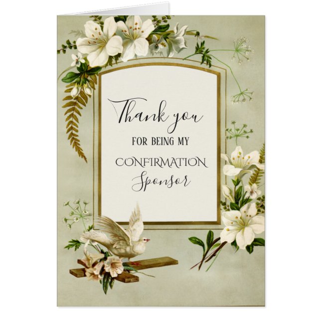 Confirmation Holy Spirit Dove Religious Cross (Front)