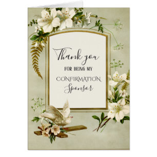 Confirmation Holy Spirit Dove Religious Cross Cards