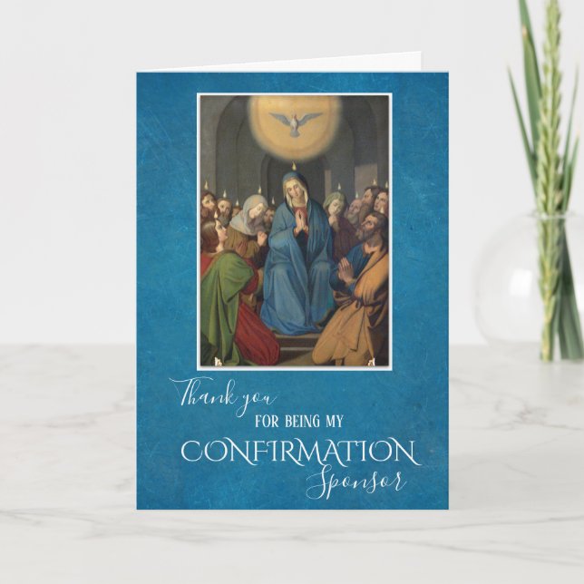 Confirmation Holy Spirit Virgin Mary Apostles Card (Front)