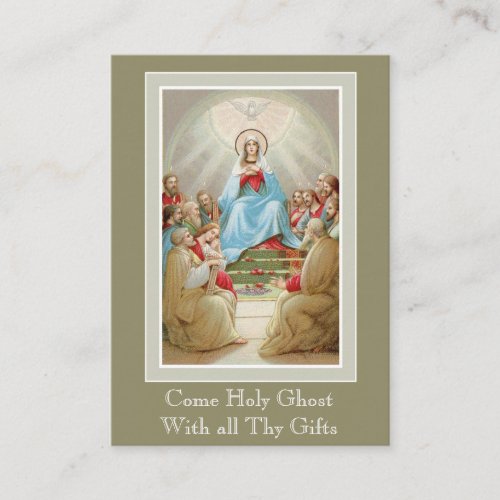 Confirmation Holy Spirit Virgin Mary Apostles Pray Business Card