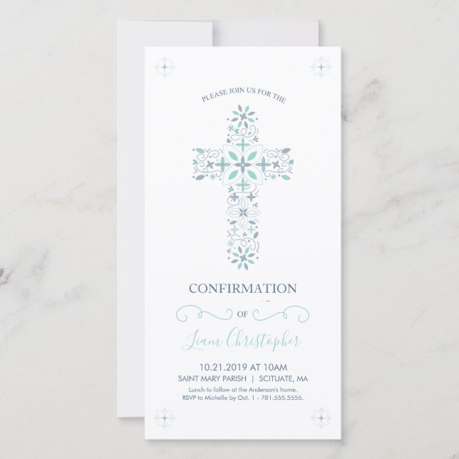 Confirmation Invitation - Boy's Custom Invite (Front)
