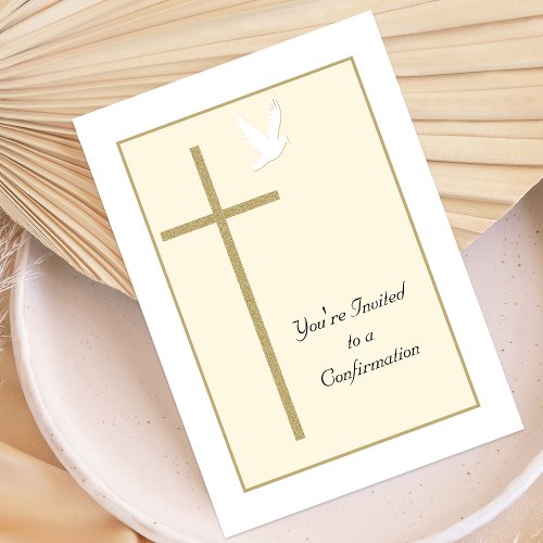 Confirmation Invitation -- Cross and Dove