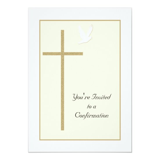 Confirmation Invitation Cross and Dove