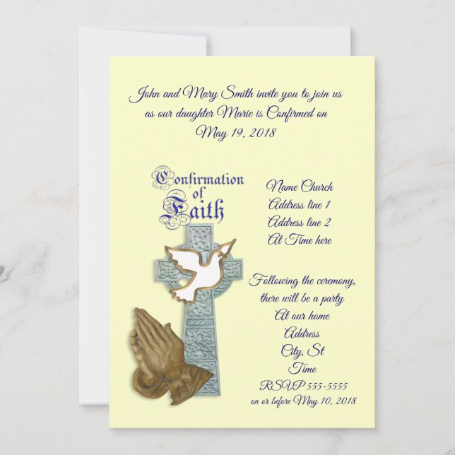 Confirmation Invitation custom color (Front)