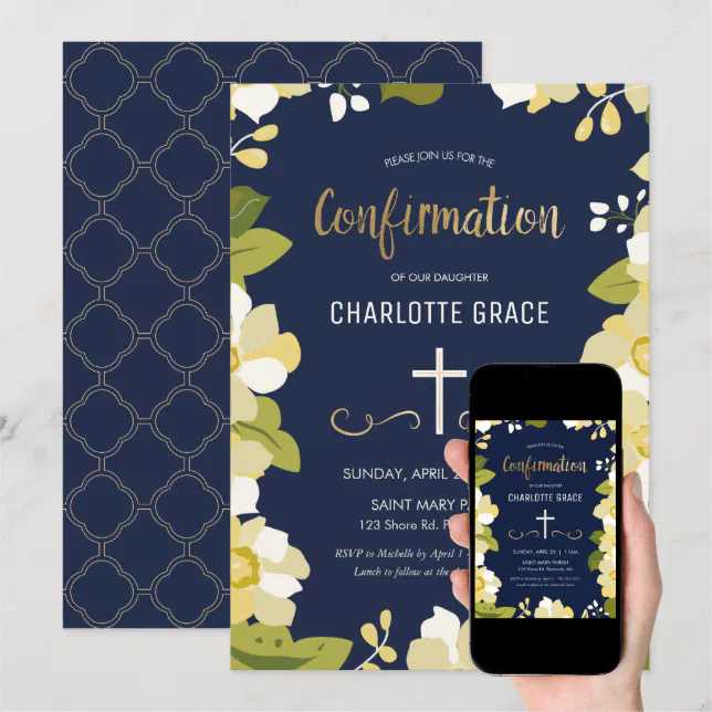 Confirmation Invitation, Elegant, Custom Invitation | Zazzle