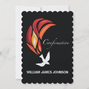 Confirmation Invitation Fire pf Holy Spirit Dove