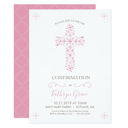 Confirmation Invitation - Girl's Custom Invite | Zazzle.com