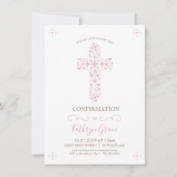 Confirmation Invitation - Girl's Custom Invite | Zazzle