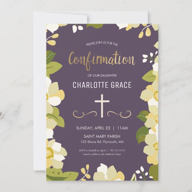 Confirmation Invitation, Girl's, Personalize Invitation (Front)