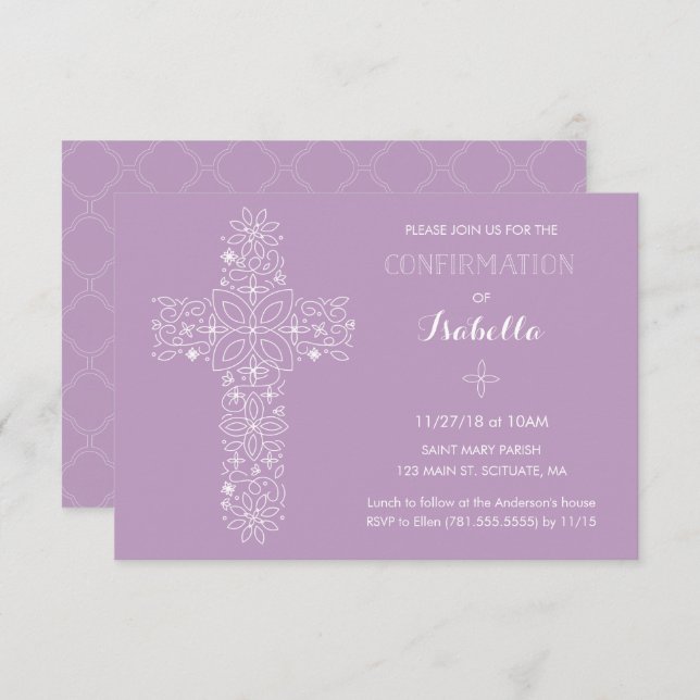 Confirmation Invitation - Pretty Invite (Front/Back)