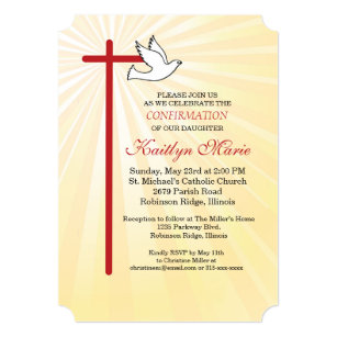 catholic confirmation invitations zazzle