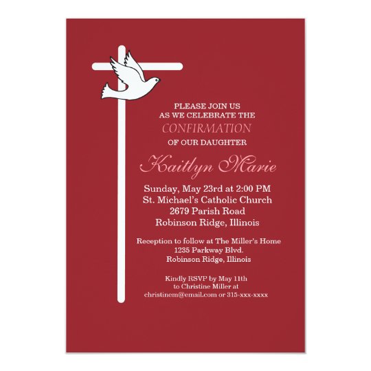 confirmation invitation white cross