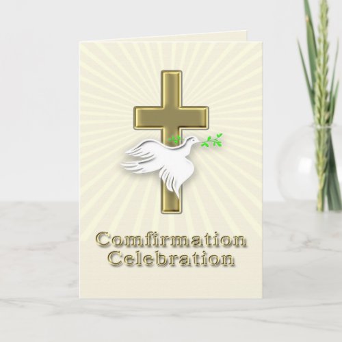 Confirmation invitation with a golden cross