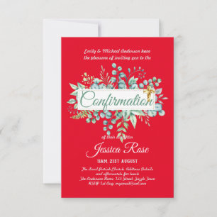 Confirmation Invitations Eucalyptus Greenery Budge