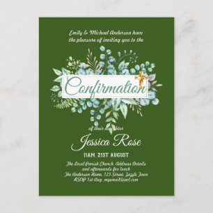 Confirmation Invitations Eucalyptus Greenery Budge