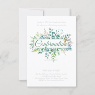 Confirmation Invitations Eucalyptus Greenery Budge