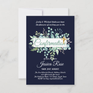 Confirmation Invitations Eucalyptus Greenery Budge