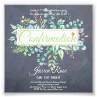 Confirmation Invitations Eucalyptus Greenery Budge