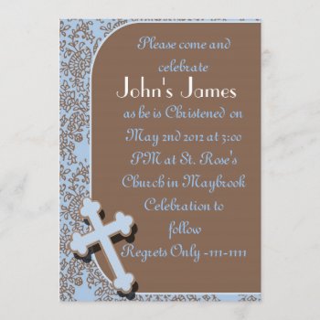 Confirmation Invitations For Boys Damask Design by PersonalCustom at Zazzle