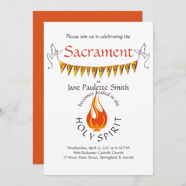 Confirmation Invite/Announcement: Vibrant Invitation (Front/Back)