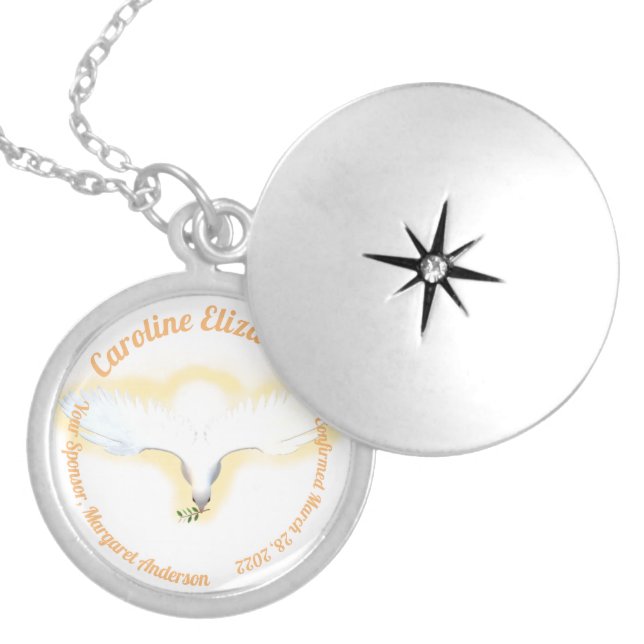 Confirmation Keepsake  Locket Necklace (Front)