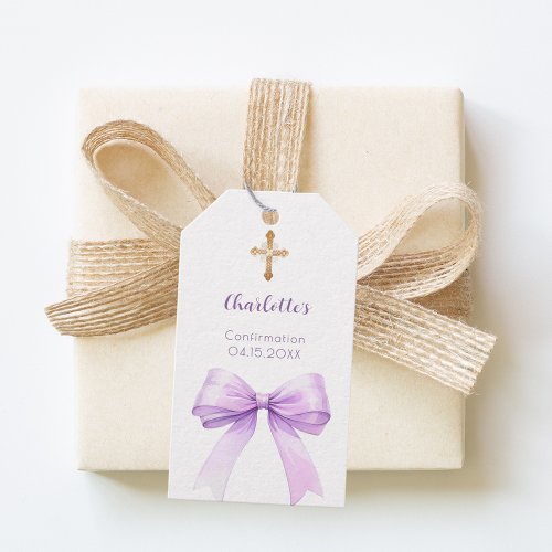 Confirmation lavender bow cross girl DIY