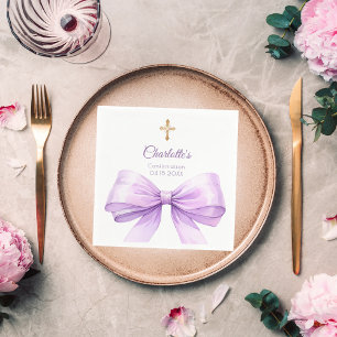 Confirmation lavender bow cross luncheon napkins