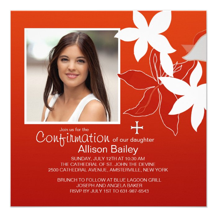 Confirmation Lily Religious Photo Invitation