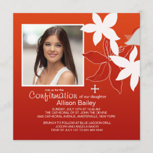 Confirmation Lily Religious Photo Invitation