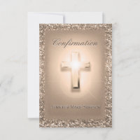 Confirmation Pale Rose Cross Invitation