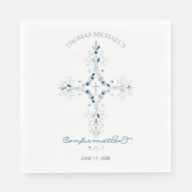 Confirmation Paper Napkins - Custom Party Napkin (Front)