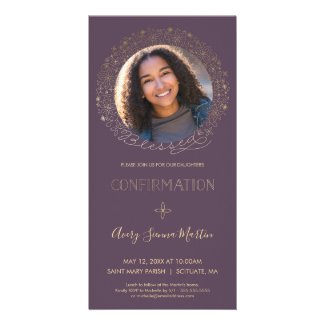 Confirmation Photo Card, Girl's Custom Invitation