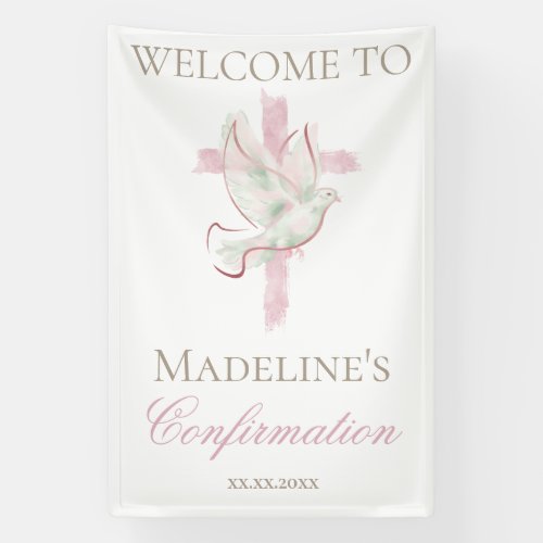 Confirmation pink cross banner