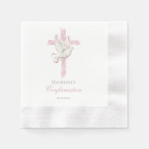 Confirmation pink cross napkins