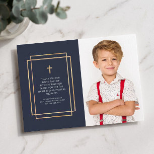 Confirmation Simple Custom Photo Thank You Card