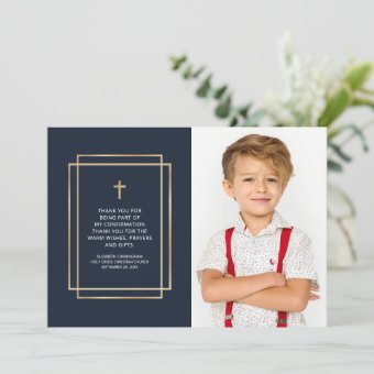 Confirmation | Simple Custom Photo Thank You Card | Zazzle