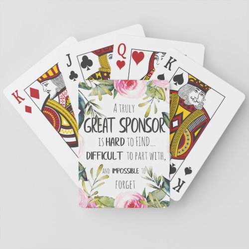 Confirmation Sponsor Gift Truly Great sponsor Poker Cards