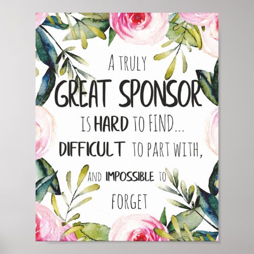 Confirmation Sponsor Gift Truly Great sponsor Poster