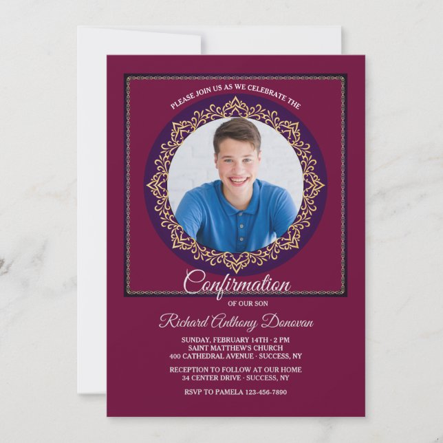 Confirmation Square Photo Invitation (Front)