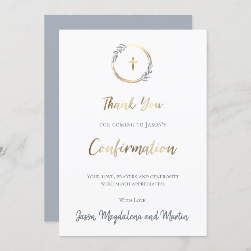 Confirmation thank you Card