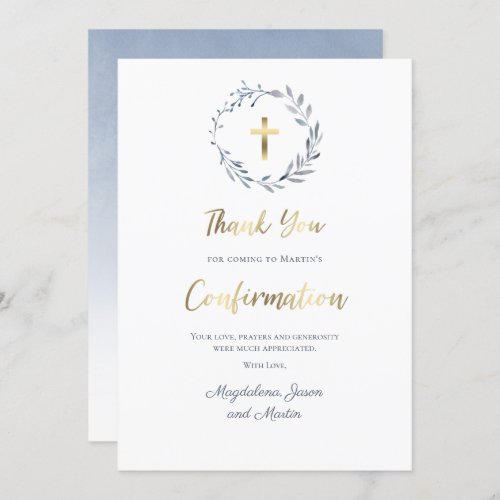 Confirmation thank you Card